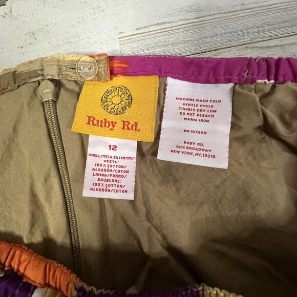 Ruby Rd. Women's Size 12 Blazer And Skirt Suit 2 Piece Set Multi-Color Boho - Picture 10 of 15